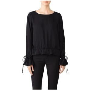 Jay Godfrey Long Slit Sleeve Linden Blouse in Black Size 0
